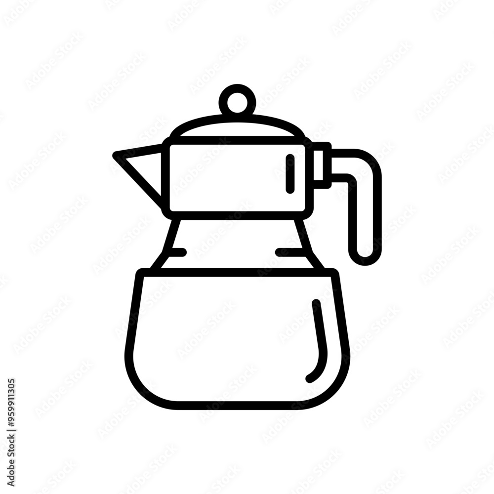 Obraz premium coffee pot vector icon in line style