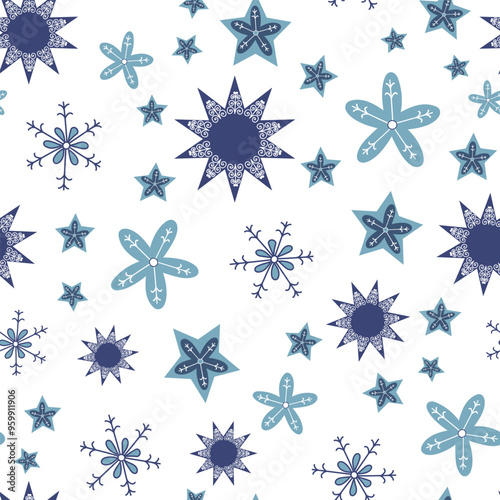 Non-Directional Ditsy Holiday design ,winter wonderland 
