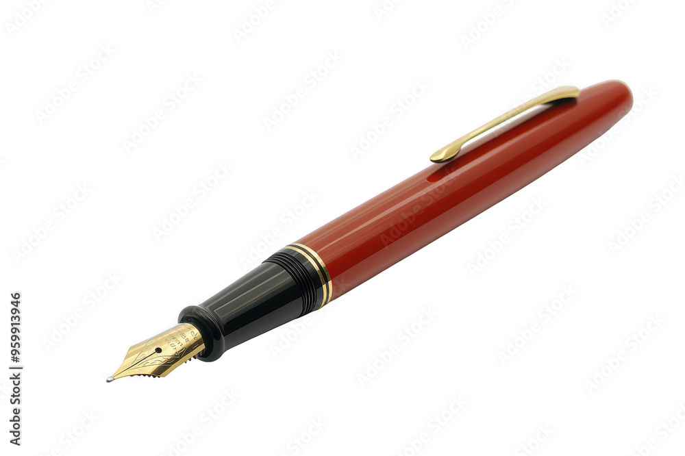 Pen with a golden nib on a transparent background Pen with a golden nib on a transparent background