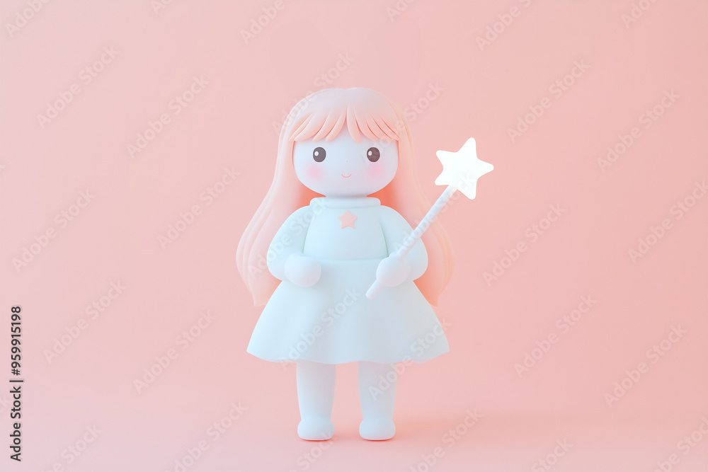 光る星の杖をもった少女 光る星の杖をもった少女
