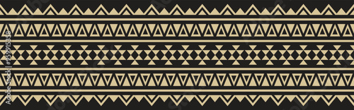 Ethnic border ornament. Geometric ethnic oriental seamless pattern. Stripe vector illustration. Native American Mexican African Indian tribal style. Design border, textile, fabric, clothing, carpet.