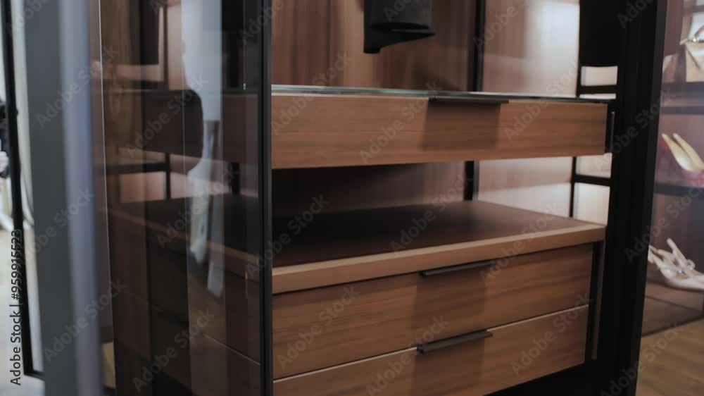 Modern Glass Wardrobe Featuring a Stylish Display to Showcase Your Attire and Accessories Modern Glass Wardrobe Featuring a Stylish Display to Showcase Your Attire and Accessories