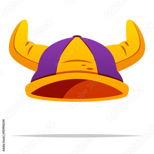 Football supporter beanie hat with horns vector isolated illustration