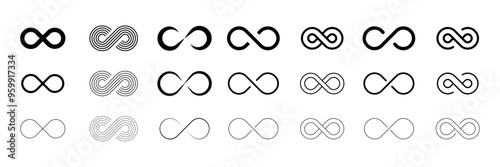 infinity set icon, infinity symbol, infinity vector