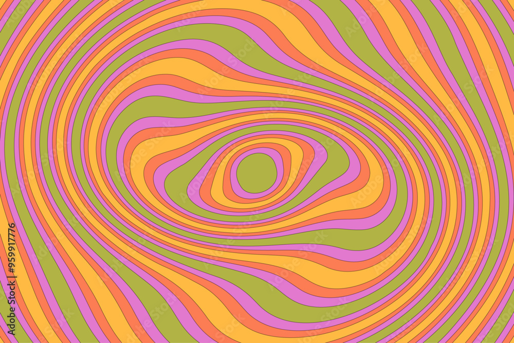 Retro Groovy Psychedelic Background