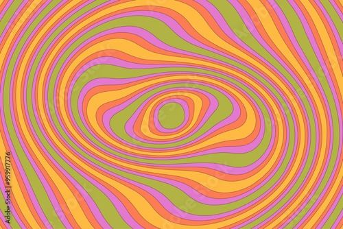 Retro Groovy Psychedelic Background