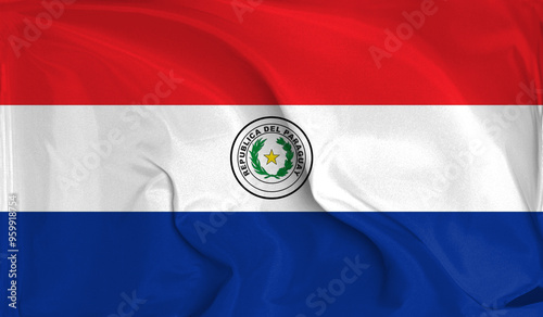 Free Download An up close view of Paraguay flag flying textures - GFXLoad