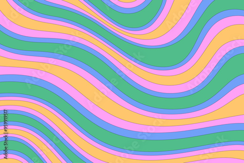 Retro Groovy Psychedelic Background