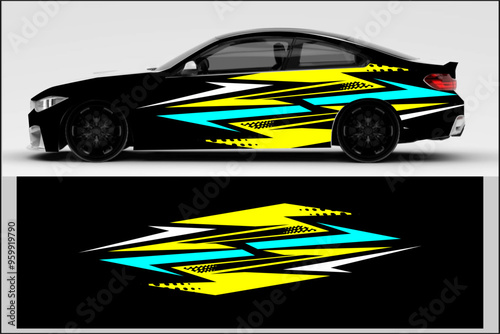 Car wrap graphic racing abstract background for wrap and vinyl sticker