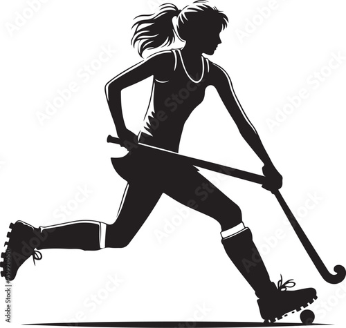 field hockey player vector design clipart flat style artwork photo