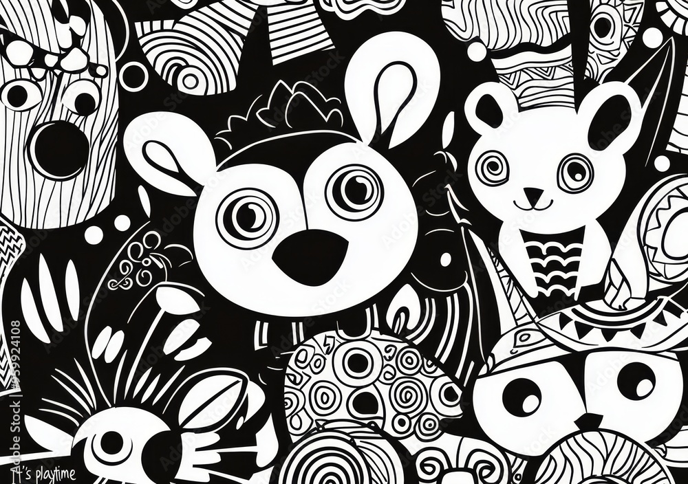 Animals on farm black and white I spy game for kids. Search and count ...