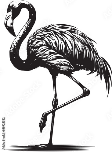 flamingo bird vector design clipart flat style artwork photo