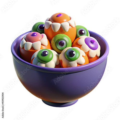 Halloween  Eyeball Jell O 3d cartoon style illustration photo