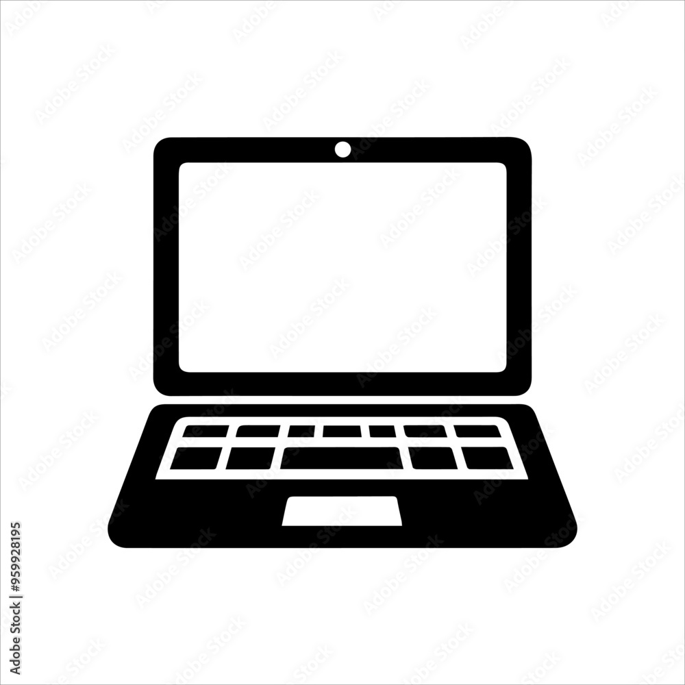 Laptop Display Vector Icon With Keyboard, Pc Monitor Outline Vector Icon Art, Laptop Display Vector Design With Keyboard And White background Laptop Display Vector Icon With Keyboard, Pc Monitor Outline Vector Icon Art, Laptop Display Vector Design With Keyboard And White background