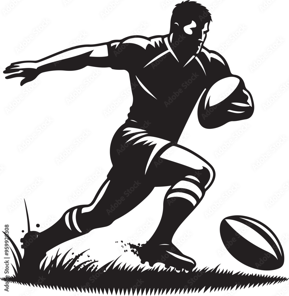 football rugby player vector design clipart flat style artwork football rugby player vector design clipart flat style artwork