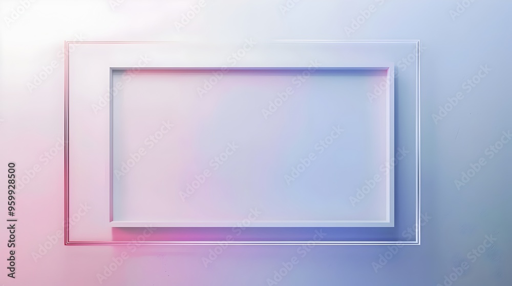 Simple Rectangular Line Frame with Subtle Gradient Effect for Sleek Designs on White Background Simple Rectangular Line Frame with Subtle Gradient Effect for Sleek Designs on White Background