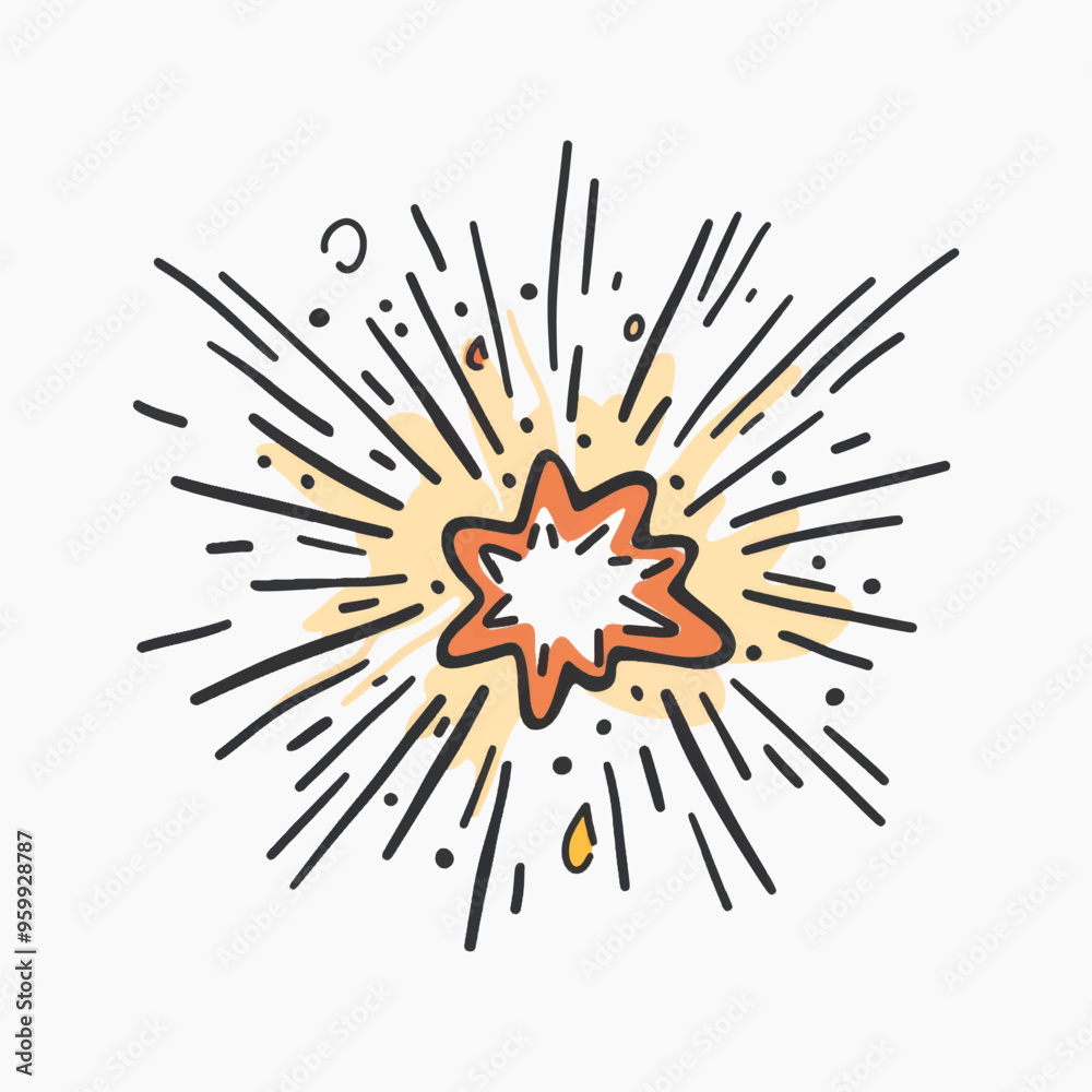 Obraz premium Vibrant cartoon explosion graphic