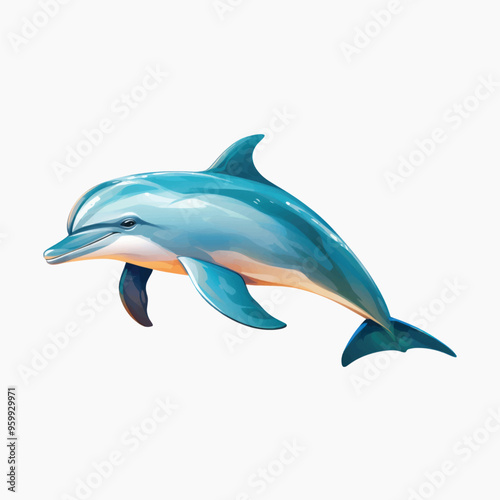 Vibrant dolphin illustration ocean