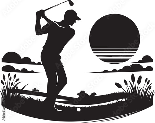 golf player vector design clipart flat style artwork photo