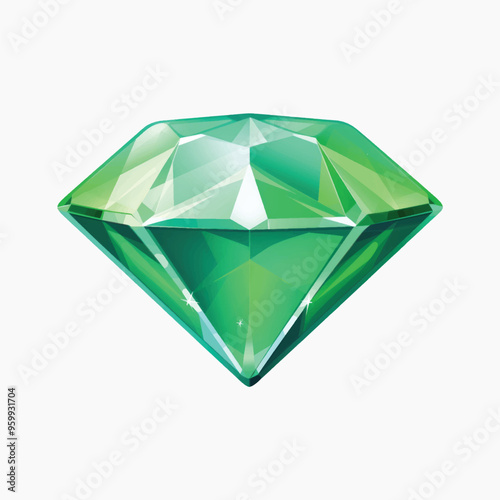 Green diamond gemstone illustration