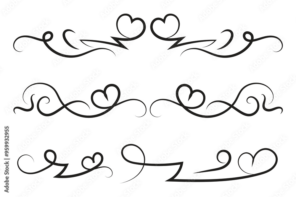Filigree curly Calligraphic Heart, Fancy Line hearts Flourishes Swirls, curve romantic love separator, Valentine's Day divider flourish Swirl, Calligraphy Flourish lettering header hearts scroll
Filigree curly Calligraphic Heart, Fancy Line hearts Flourishes Swirls, curve romantic love separator, Valentine's Day divider flourish Swirl, Calligraphy Flourish lettering header hearts scroll