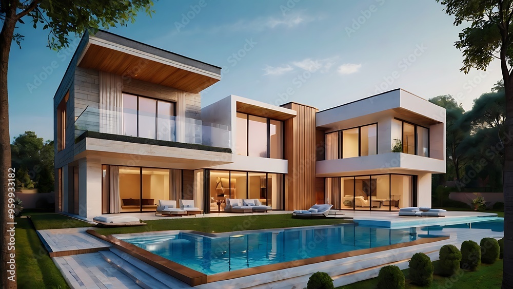 Fototapeta premium luxury hotel swimming pool