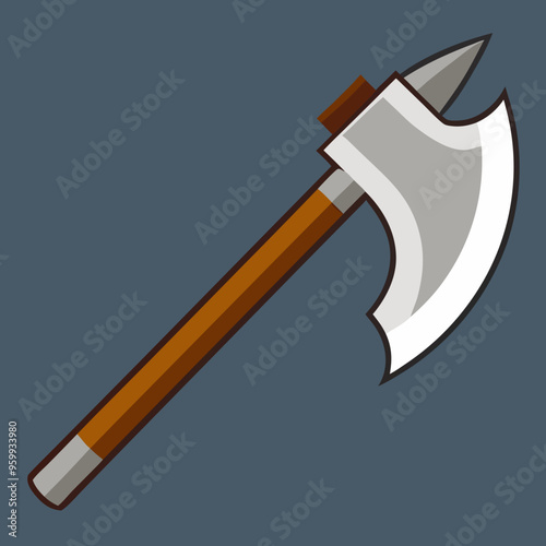 steel axe vector illustration medieval weapon