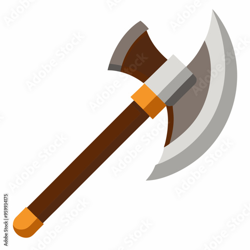 steel axe vector illustration medieval weapon