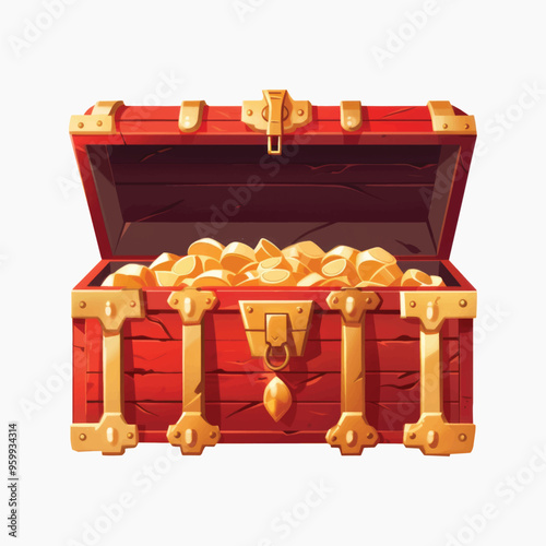 Treasure chest with gold coins