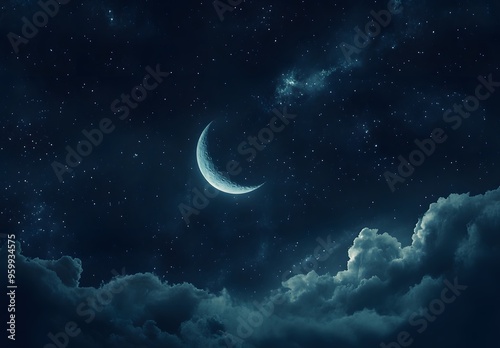 night sky with moon