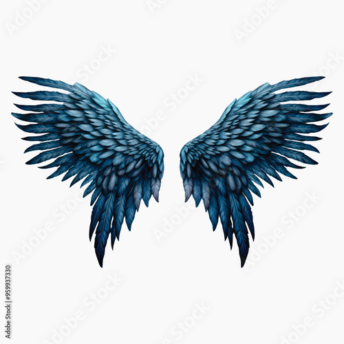 Blue angel wings illustration