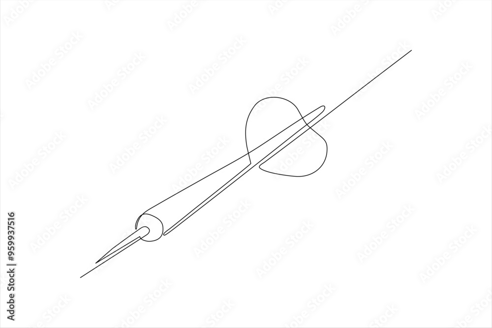 continuous line vector illustration design of bow arrow
