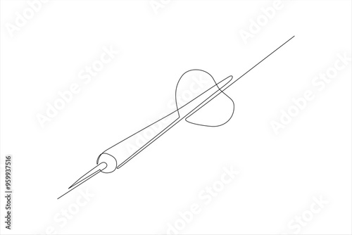 continuous line vector illustration design of bow arrow