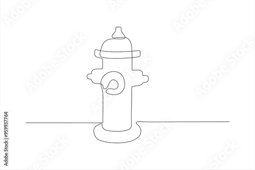 hydrant continuous line vector illustration design