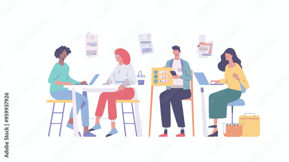 Salary Payment concept. Employee or workers are happy receive a monthly salary. People calculating money, flat vector modern illustration
Salary Payment concept. Employee or workers are happy receive a monthly salary. People calculating money, flat vector modern illustration