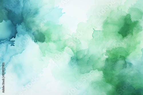 A vibrant and soothing abstract watercolor background in shades of green and blue, perfect for artistic projects and designs.