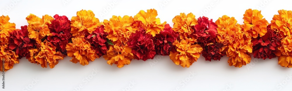 Vibrant Marigold Flower Garland for Indian Festive Celebrations Vibrant Marigold Flower Garland for Indian Festive Celebrations