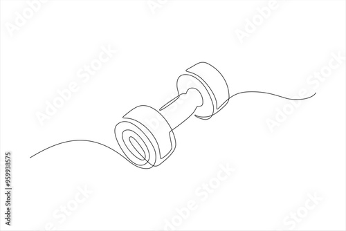 barbell continuous line vector illustration design