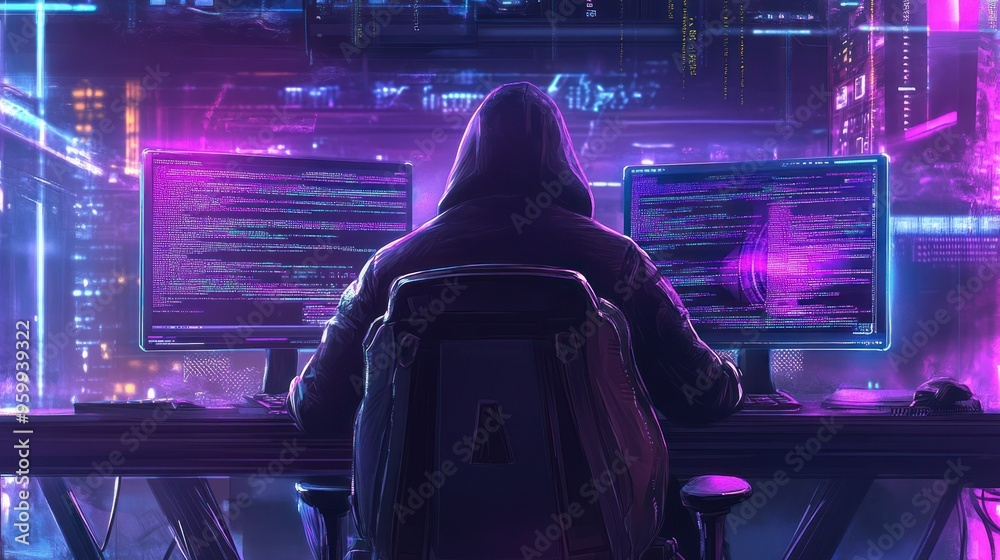 Obraz premium Cyberpunk Hacker