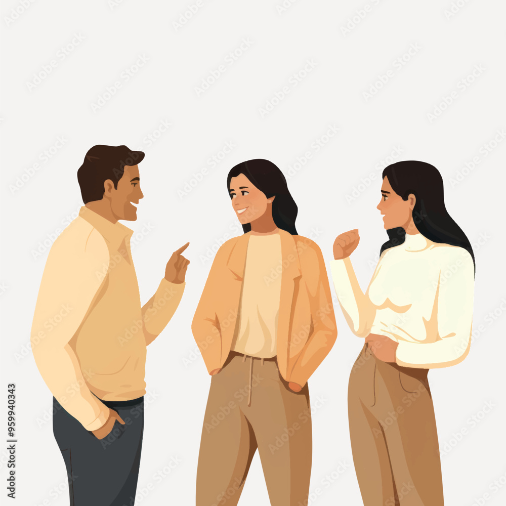 Fototapeta premium Group discussion casual attire friends