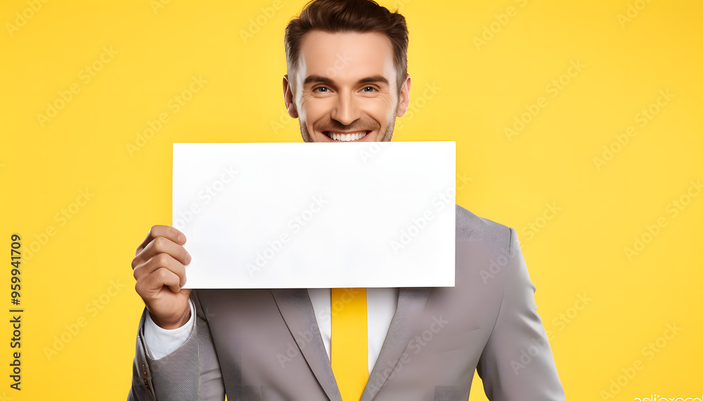 Businessman with sheet of paper Businessman with sheet of paper