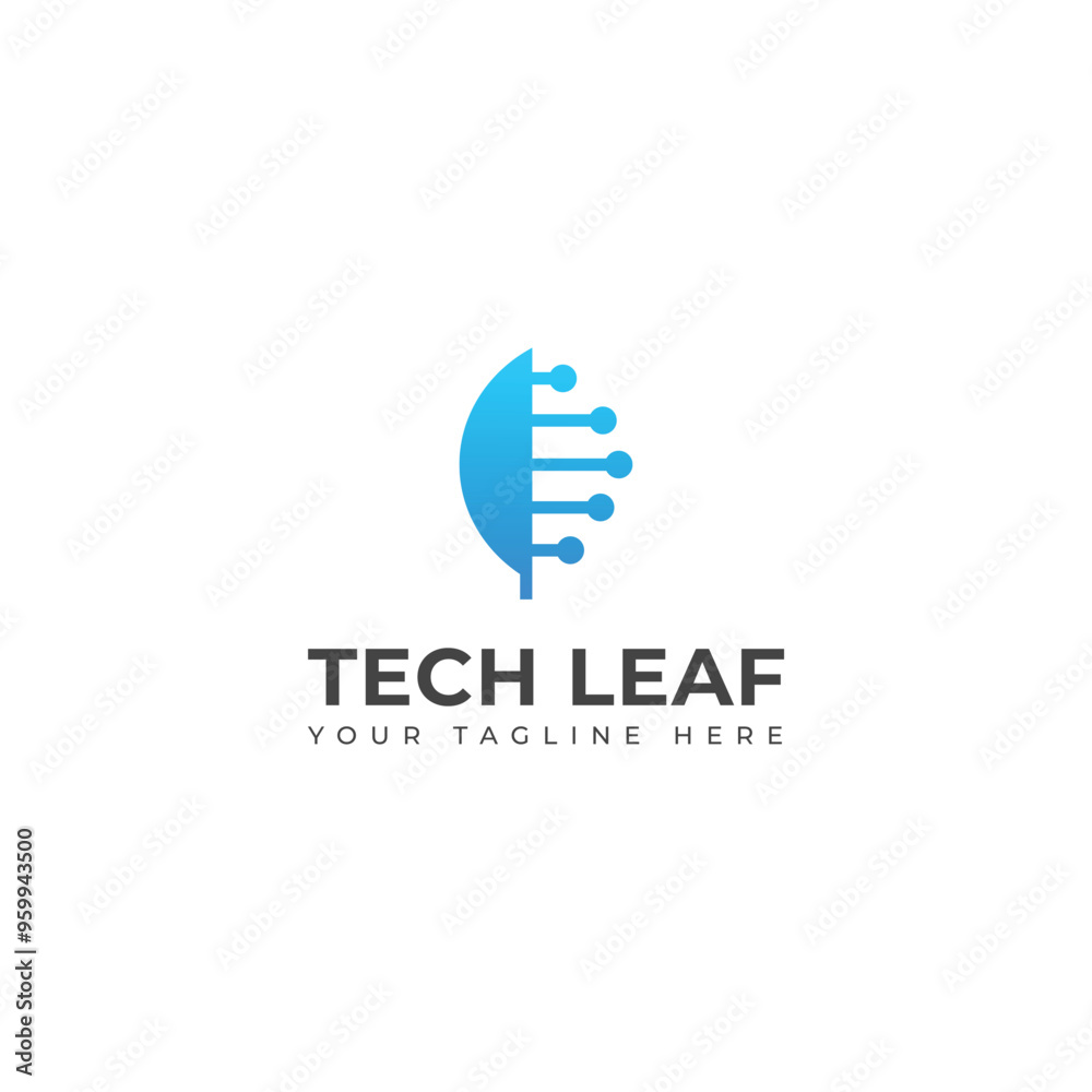Creative Tech Leaf logo design