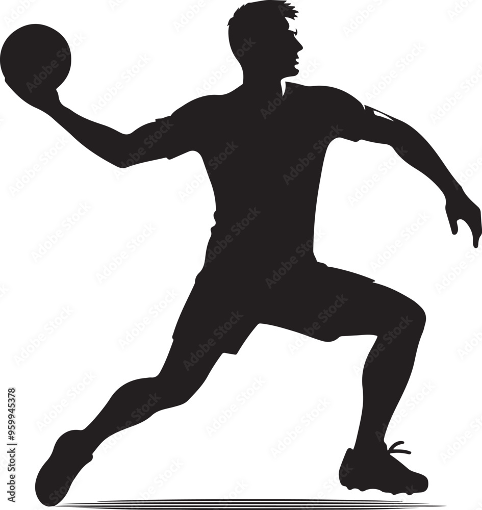 Obraz premium handball player vector design clipart flat style artwork