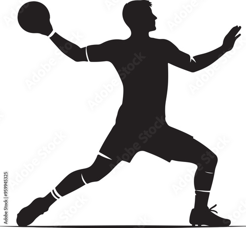 handball player vector design clipart flat style artwork