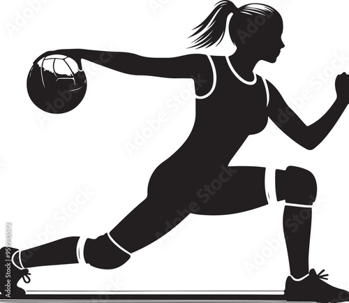 handball player vector design clipart flat style artwork photo