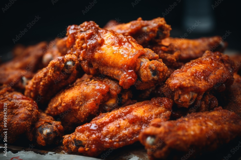Close up of fried chicken wings Close up of fried chicken wings