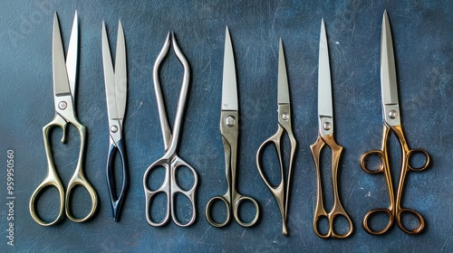 A set of zigzag scissors in different sizes, ideal for various craft and design projects. photo