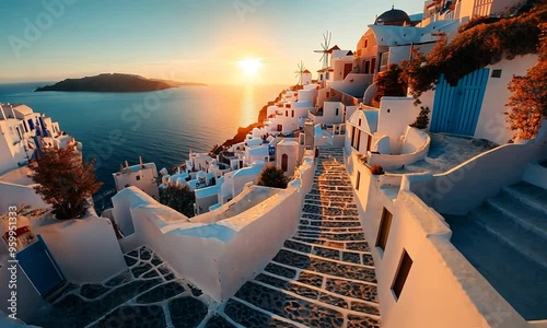 Sunset over Santorini, Greece