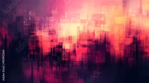 Abstract Geometric Background with Red Orange and Purple Hues