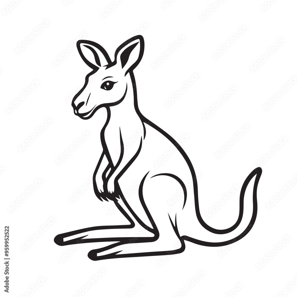 Kangaroo in cartoon, doodle style . Image for t-shirt, web, mobile apps and ui. Isolated 2d vector illustration in logo, icon, sketch style, Eps 10, black and white. AI Generative Kangaroo in cartoon, doodle style . Image for t-shirt, web, mobile apps and ui. Isolated 2d vector illustration in logo, icon, sketch style, Eps 10, black and white. AI Generative